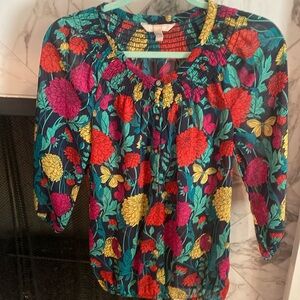 Banana republic floral button down blouse